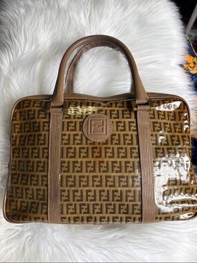 Vintage Fendi Zucchino FF Top Handle Bag